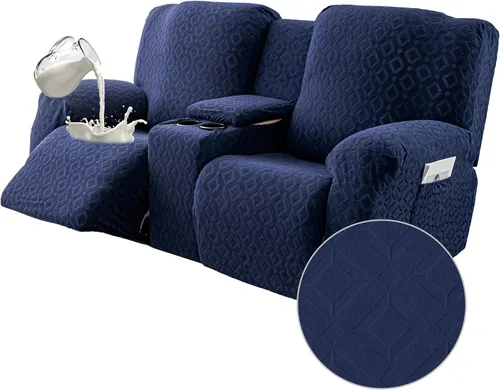 Vista 21 de Gennia Funda Impermeable para Silla Reclinable, Fundas Elásticas para Sofá Reclinable con Bolsillos, Fundas Lavables para Silla Reclinable Lazy Boy