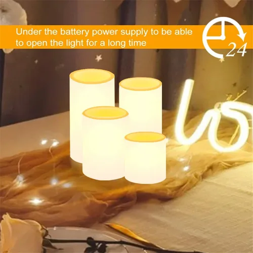 Vista 6 de Cozeyat Velas LED de decoración de Navidad, 4 unidades, diseño de Papá Noel, velas de té votivas sin llama, velas votivas que funcionan