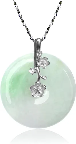 Vista 9 de Dahlia Collar eterno de jade en forma de círculo, jadeíta de grado A certificada de Birmania auténtica para la paz
