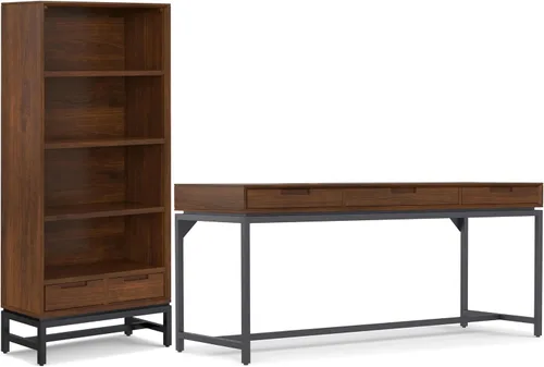 Vista 16 de SIMPLIHOME Escritorio de madera maciza Banting de 72 pulgadas de ancho en Distressed Grey
