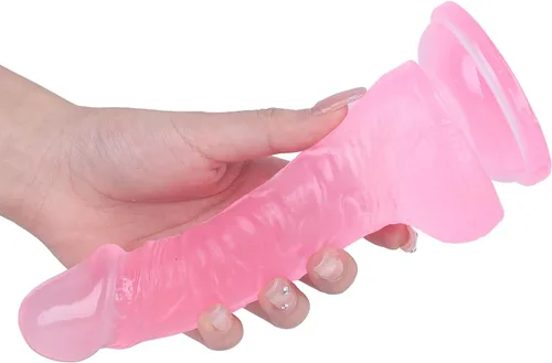 Vista 8 de Consolador sexual realista de 7 pulgadas, consolador suave con eje curvado para estimulación del punto G vaginal, material seguro para el cuerpo