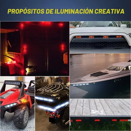 Vista 6 de Nilight Luz de Marcador Lateral 30PCS 3.8 Pulgadas Ámbar Rojo Blanco 6 LED Indicador Luz de Posición Marina Barco Luces de Navegación para Yate