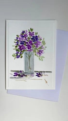 Vista 5 de Tarjeta Florales pintadas a mano