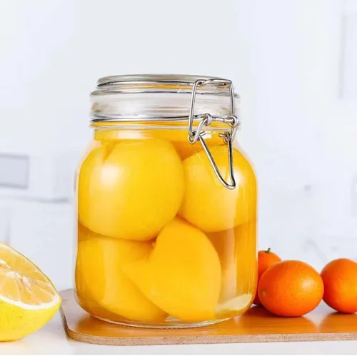 Vista 7 de Tarros de almacenamiento de alimentos de vidrio de 32 onzas con tapas herméticas de abrazadera, juego de 4 recipientes de vidrio herméticos