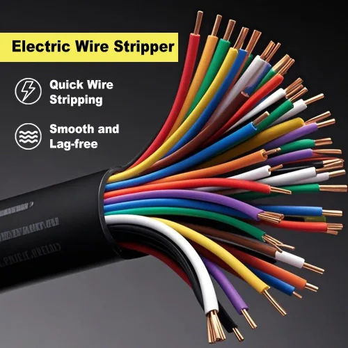 Vista 3 de Pelacables para taladro, herramienta automática de pelado y torsión de cables para AWG calibre 14-12-10-8 con adaptador de taladro, herramienta