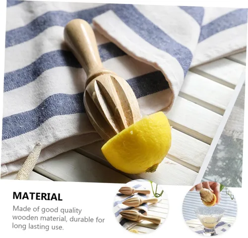 Vista 4 de Zerodeko Wooden Lemon Juicer Squeezer Manual Citrus Reamer Hand Press Fruit Extractor Ergonomic Design for Fresh Orange and Grapefruit Juice at Home