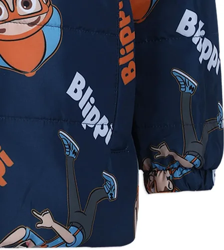 Vista 7 de Blippi Chaqueta acolchada para niños pequeños y pequeños, color azul marino