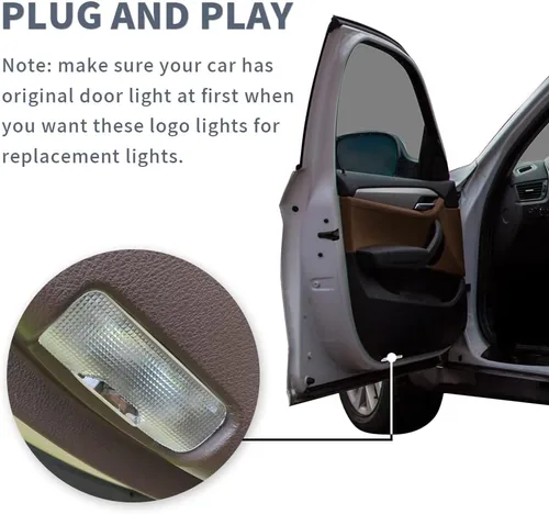 Vista 5 de 2 piezas Proyector LED de Logo para Puerta de Automóvil Lámpara de Bienvenida Luz de Puerta Kit de Luces de Charco Ridgeline Compatible