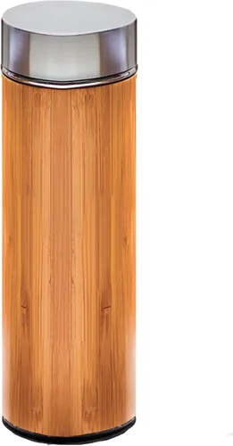 Vista 3 de Baudville Botella de agua de bambú personalizada/personalizada para empleado/personal, regalo de reconocimiento/reconocimiento - Interior de acero