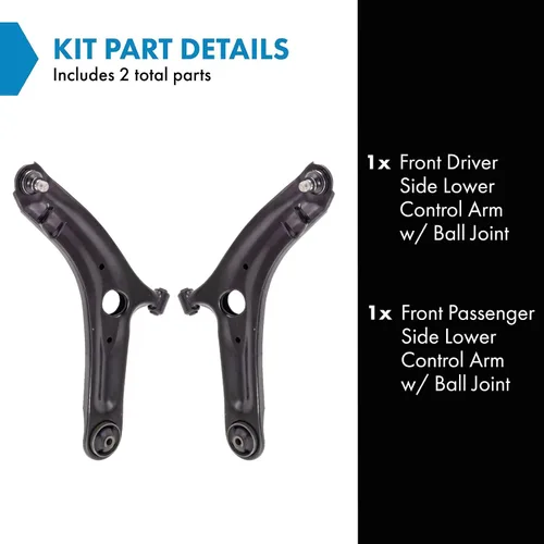 Vista 517 de Conjunto de Brazo de Control Inferior Delantero y Junta Esférica TRQ para Lado del Conductor y del Pasajero 2 Piezas Compatible con Ford Mustang GT