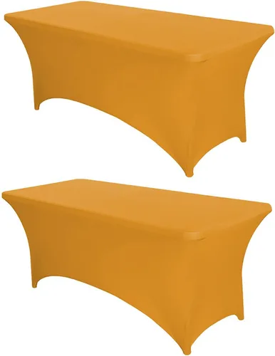 Vista 39 de PTC21B - Juego de 6 manteles elásticos de 6 pies, color negro, rectangular, ajustable, lavable, de elastano, para fiestas, bodas, cócteles