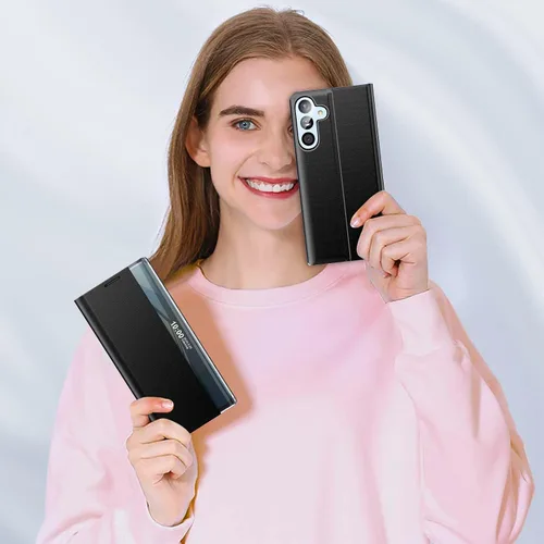 Vista 7 de Funda de teléfono para Samsung Galaxy A16 5G, Clear View Window Funda delgada de lujo para teléfono Galaxy A16 con soporte, funda protectora