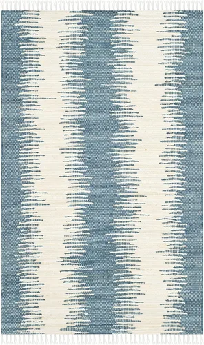 Vista 27 de Alfombra de algodón tejido a mano, color azul. Colección Montauk MTK751A, de Safavieh, Algodón, Azul