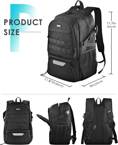 Vista 3 de BROTOU - Bolsa de baloncesto, mochila de fútbol, mochila de voleibol, mochila para fútbol, bolsa deportiva para gimnasio con compartimento