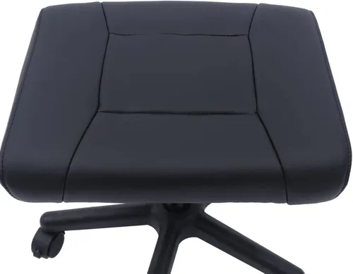 Vista 6 de Reposapiés de oficina, taburete de pie debajo del escritorio con ruedas, taburete de oficina de altura ajustable, taburete ergonómico de cuero