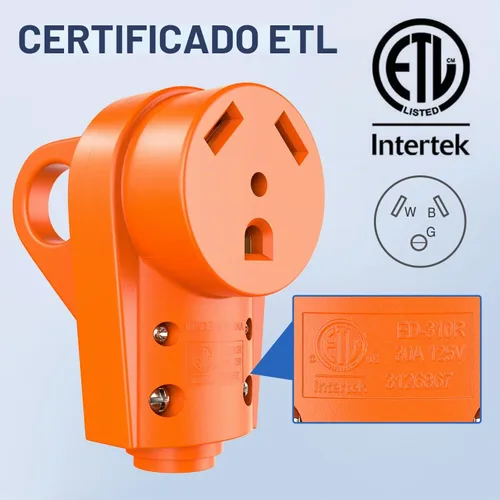 Vista 5 de Nilight Receptáculo de Repuesto para RV de 30 Amperios Toma Hembra Resistente de 125 Voltios con Mango Listado por ETL Enchufe NEMA TT-30R para RVs
