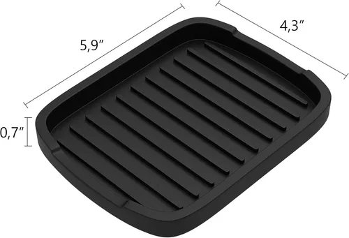 Vista 2 de ZAPPOWARE - Soporte para esponja de silicona, bandeja de jabón, 5.9 x 4.33 pulgadas, color negro, paquete de 1