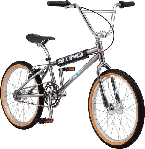 Vista 13 de Schwinn Sting Pro and Predator Team - Bicicleta BMX para niños/jóvenes, diseño retro, de una sola velocidad, marco de acero Hi-Ten, ruedas de 20