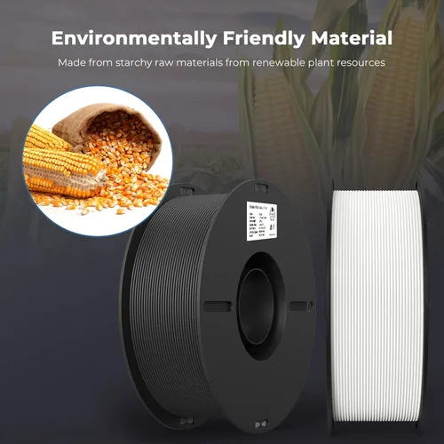 Vista 5 de Creality Paquete de 10 filamentos para impresora 3D de 0.069 pulgadas (negro, blanco, gris)