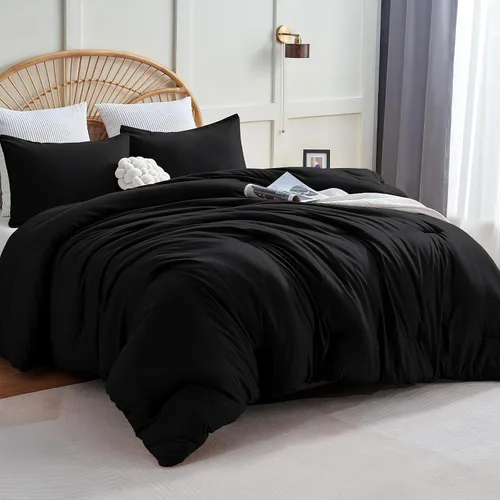 Vista 18 de CozyLux - Juego de edredón beige tamaño individual/individual XL, 2 piezas de juego de cama extra largo sólido transpirable acolchado, juego de cama