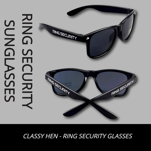 Vista 3 de Gafas de sol de seguridad con anillo para niños, auricular de agente (gafas de seguridad de anillo + auricular)