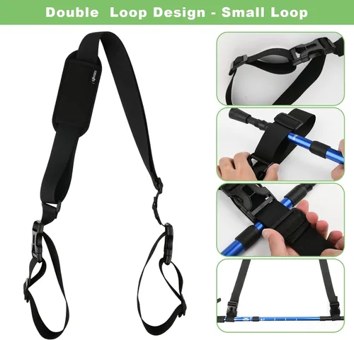 Vista 5 de Cosmos Correa ajustable para silla de playa, correa de hombro para patineta, correa de transporte para silla de playa, silla plegable, bicicleta