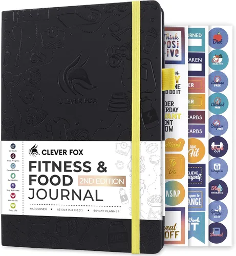 Vista 14 de Clever Fox Diario de fitness & Food – Planificador de nutrición y entrenamiento para mujeres y hombres – Libro de registro de ejercicio de dieta