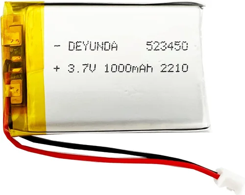 Vista 2 de 523450 Lipo Batería Recargable Con Conector JST para Electrodomésticos 1000mAh 3.7V