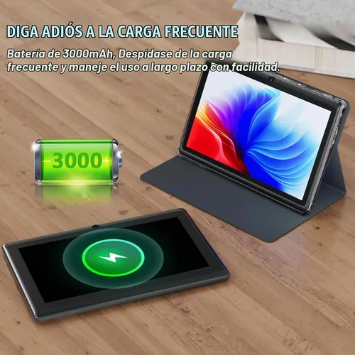 Vista 4 de Tableta con funda de 7 pulgadas Tablet Android 14, 8GB RAM (5GB expandible) 32GB ROM 7" Tabletas Soporta 1TB MicroSD, Batería Larga Dual Cámara Negro