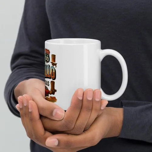 Vista 3 de Route 66 Amarillo Texas Ceramic Mug - Vintage Travel Souvenir Coffee Cup Gift for Travelers 20 oz