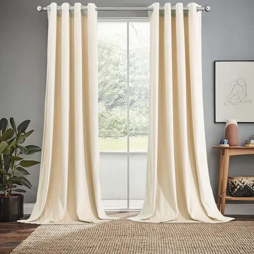 Vista 13 de Royal Hotel Bedding Paneles de cortinas opacas de terciopelo con ojales superiores pesados, paneles sólidos, cortinas de terciopelo suave, juego