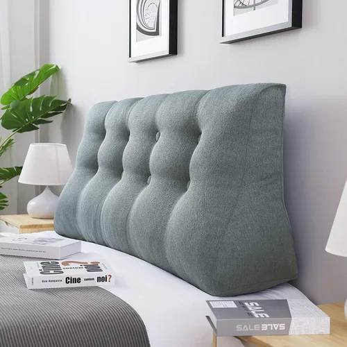 Vista 6 de Almohada de cabeza gruesa de 24 pulgadas de alto para cabecero de cama, almohada de cuña para respaldo de cabecero curvado, almohada alternativa