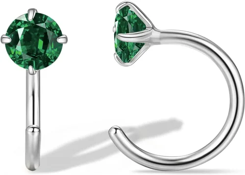 Vista 21 de Aretes pequeños de plata de ley 925 para mujer