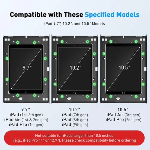 Vista 5 de AboveTEK Soporte antirrobo para quiosco para iPad – Soporte de seguridad para iPad POS y soporte para tableta con bloqueo – Base resistente, giro
