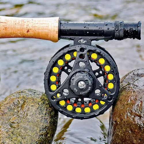 Vista 6 de SF SF-001 Carrete de pesca con mosca de arbor grande con cuerpo de aleación de aluminio 3/4wt 5/6wt 7/8wt Carrete de pesca con mosca precargado MB