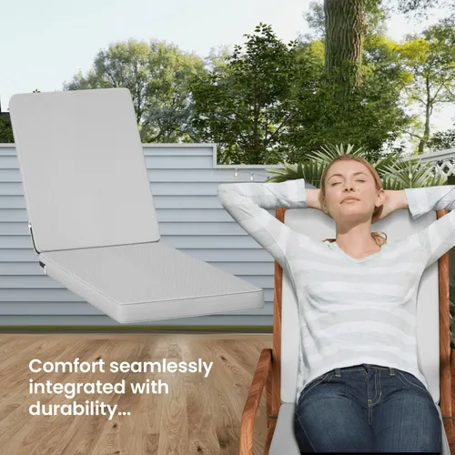 Vista 5 de Chaise Lounge - Cojines para muebles de patio al aire libre Cojines para sillas de patio resistentes al agua de 72 x 21 pulgadas Cojines Gris