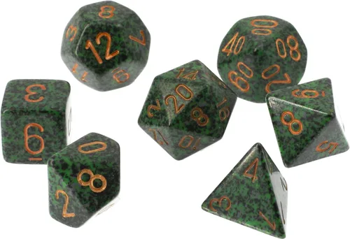 Vista 2 de Chessex Speckled® Polyedral Golden Recon™ Juego de 7 troqueles