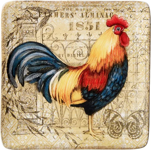 Vista 4 de Certified International Juego de vajilla Gilded Rooster de 16 piezas, servicio para 4