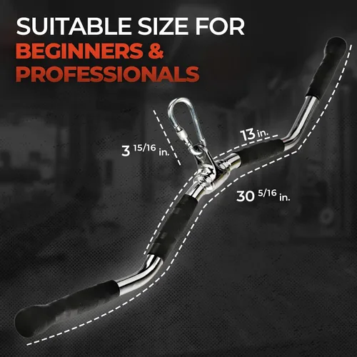 Vista 2 de Yes4All Neutral Paddle Grip LAT Pull Down Bar, Range of Motion Spreader Handle Cable Attachments