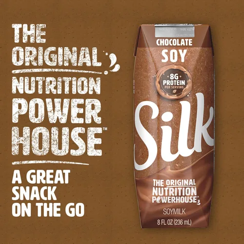 Vista 4 de Silk Shelf-Stable Soymilk Singles, Chocolate, Sin lácteos, Vegano, Proyecto sin OGM verificado, 8 oz. (Paquete de 18)