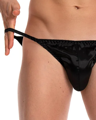 Vista 4 de Satini Ropa Interior de Satén para Hombre Estilo Tanga Bikini Calzoncillos