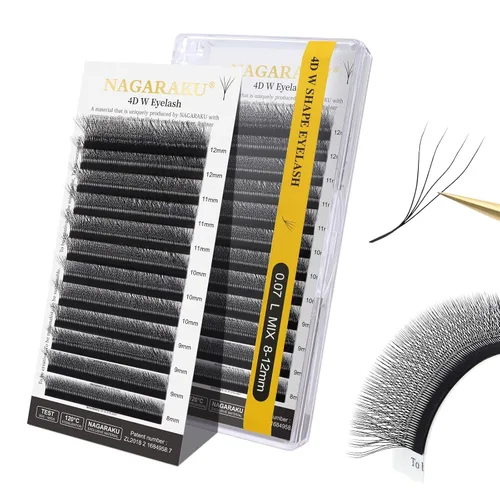 Vista 96 de NAGARAKU Extensiones de pestañas prefabricadas en abanico 3D W 0.05 C 0.315 0.05-C 3D W