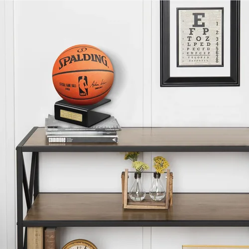 Vista 4 de Cooyes Soporte de bola de acrílico personalizable - Soporte de exhibición para baloncesto, fútbol, rugby, voleibol, fútbol, soporte para pelotas