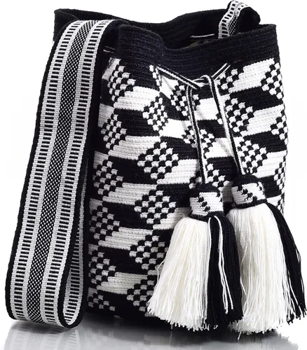 Vista 2 de WYOU Designer Collection, Handwoven Hobo Bucket Bag in Wayuu Crochet