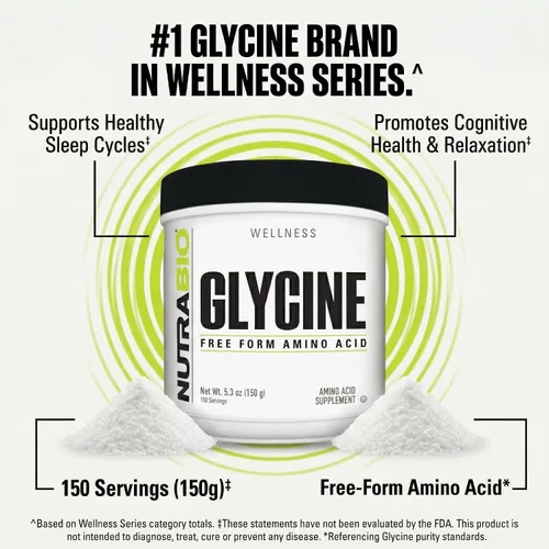 Vista 6 de NutraBio Polvo de glicina - Suplemento de glicina - Suplemento de aminoácidos de forma libre - 1000 mg porción - 5.29 oz, 150 porciones