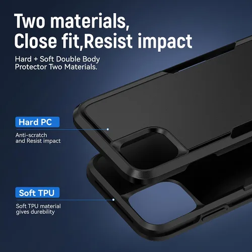 Vista 5 de Funda protectora para iPhone 11 de 6.1 pulgadas, con protector de pantalla, probada contra caídas de grado militar, resistente y resistente a prueba