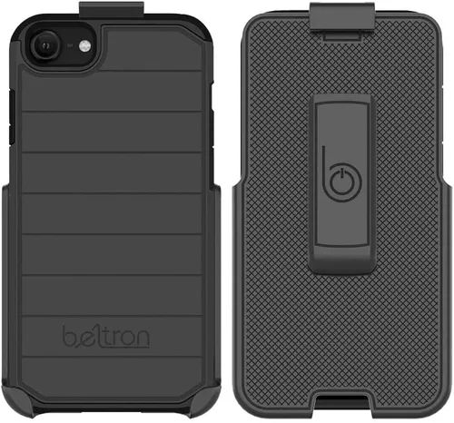 Vista 3 de BELTRON Funda con clip para cinturón para iPhone SE 3 2022, SE 2 2020, iPhone 7/8, funda híbrida delgada de protección completa resistente y funda