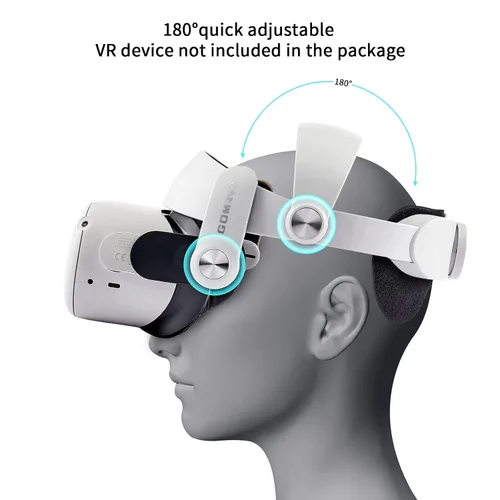 Vista 2 de GOMRVR Adjustable Halo Head Strap Compatible with OculusMeta Quest 2 Strap Accessories Enhanced Support Gaming Immersion Reduce Pressure in VR