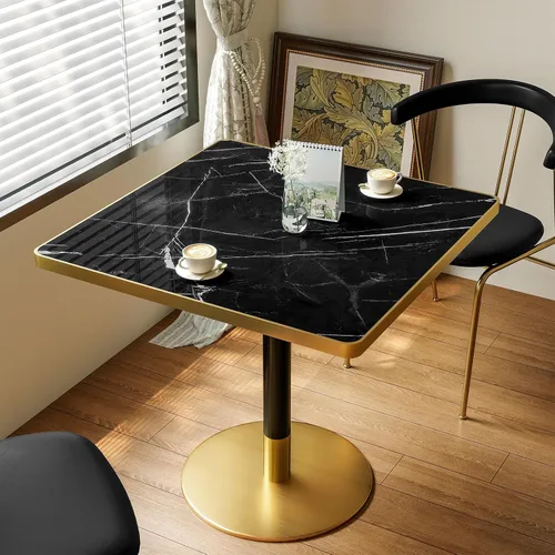 Vista 25 de Mesa de tulipán de 31.5 pulgadas, mesa de comedor redonda con mesa de Aqua Jade (oro rosa)
