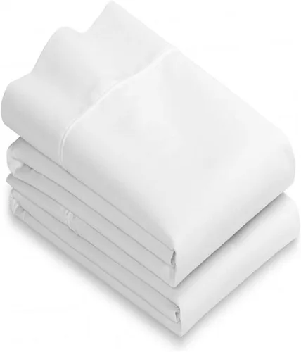 Vista 2 de White Classic Juego de 12 fundas de almohada de algodón blanco tamaño King, fundas de almohada de calidad pesada con 200 hilos T-200 hilos